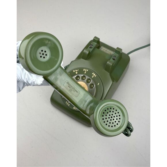Vintage 1965 Western Electric G3 Handset 500 Rotary Dial Telephone Avocado Green - Picture 3 of 7